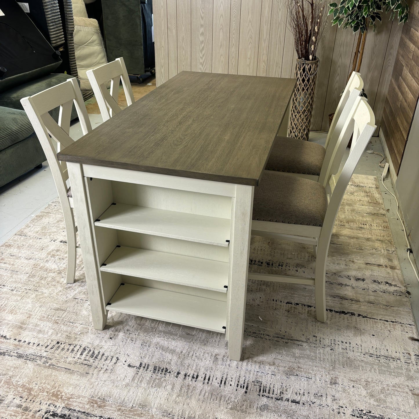 Counter Height Dining Table w/ Side Storage