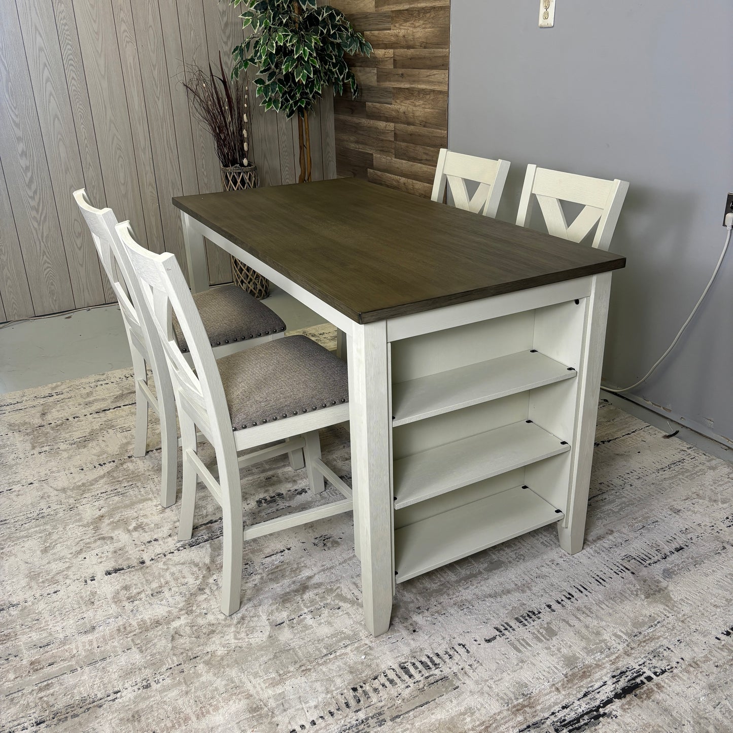 Counter Height Dining Table w/ Side Storage