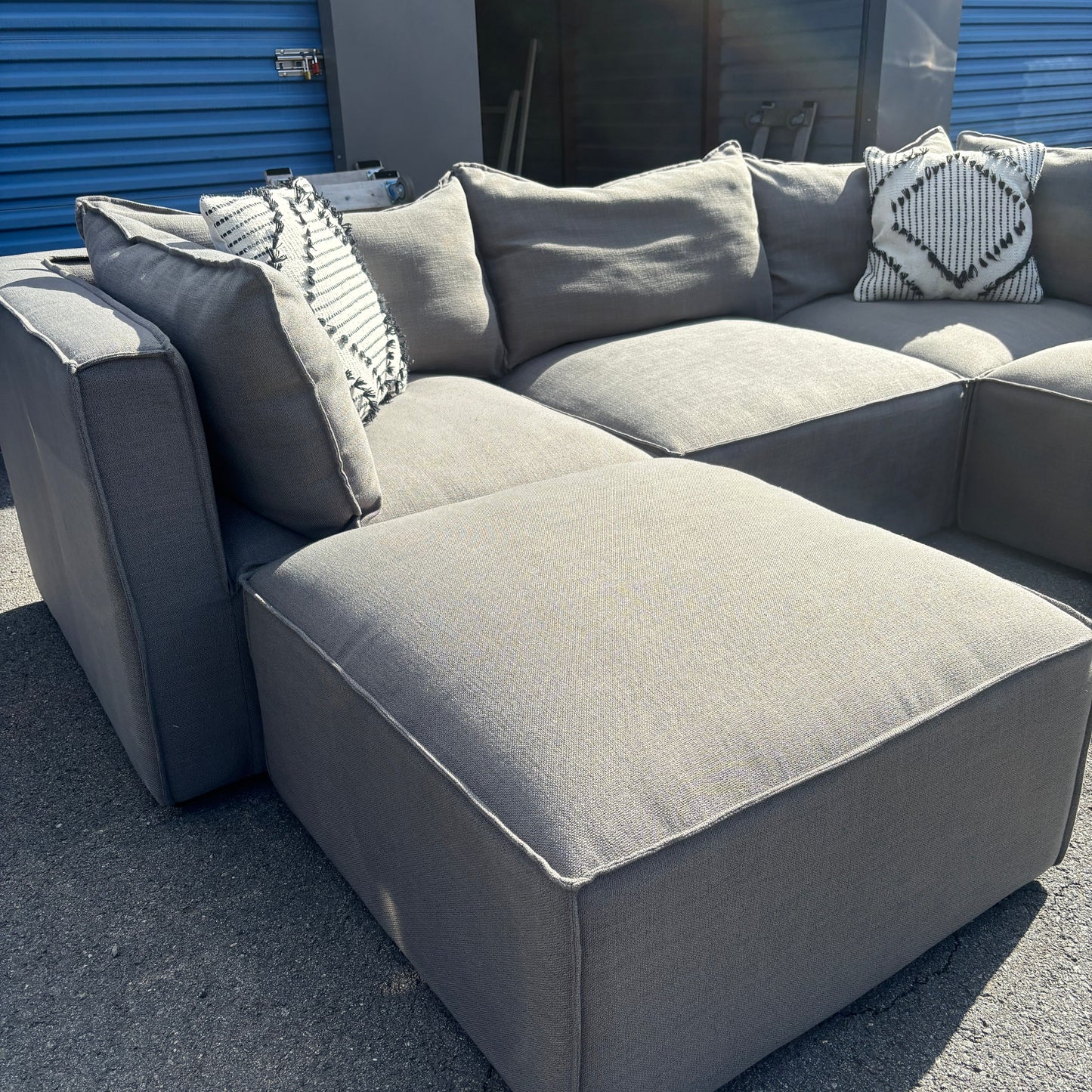 5-Piece Modular Grey Sectional