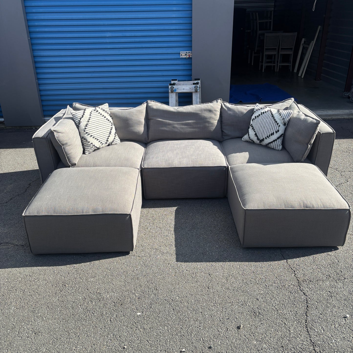 5-Piece Modular Grey Sectional