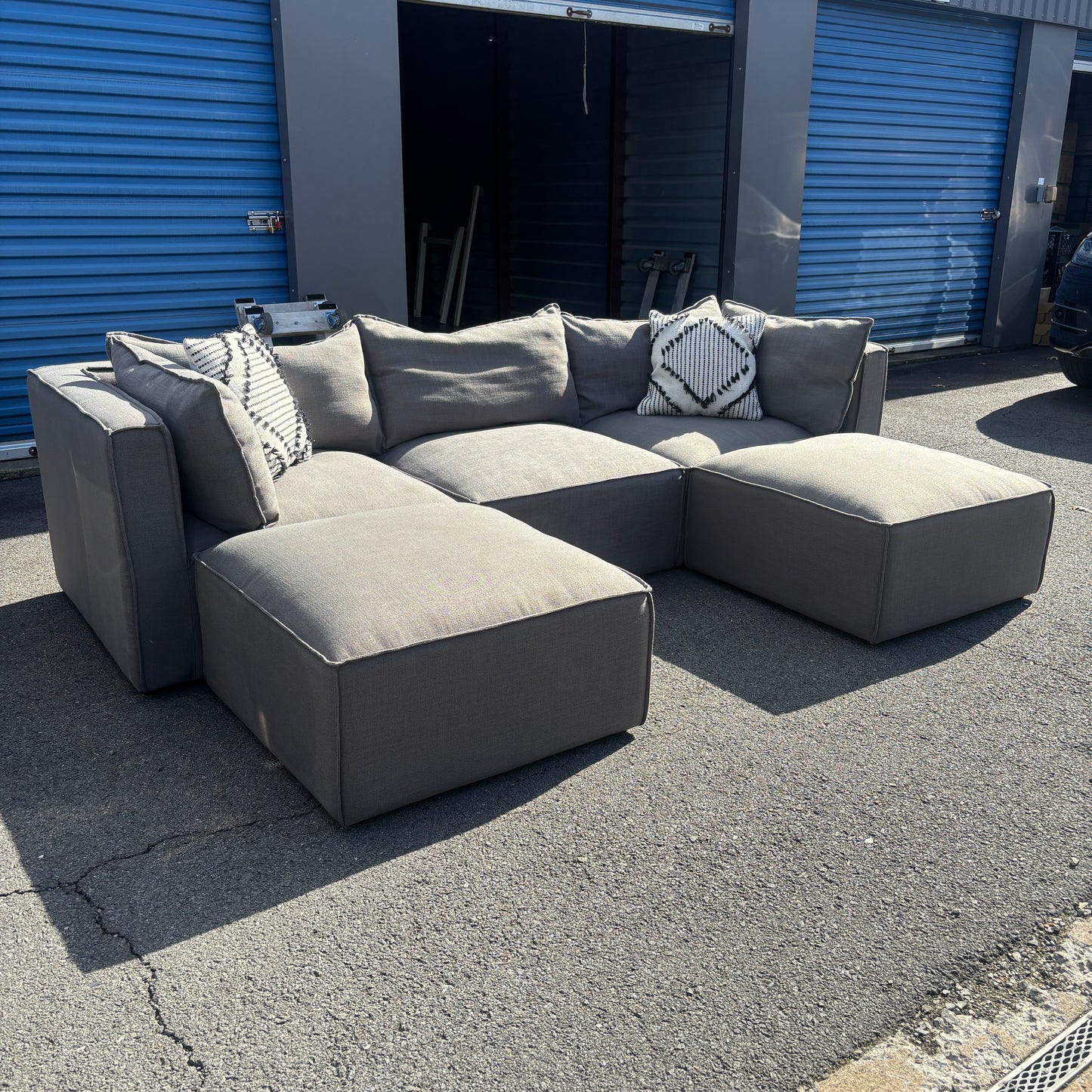 5-Piece Modular Grey Sectional