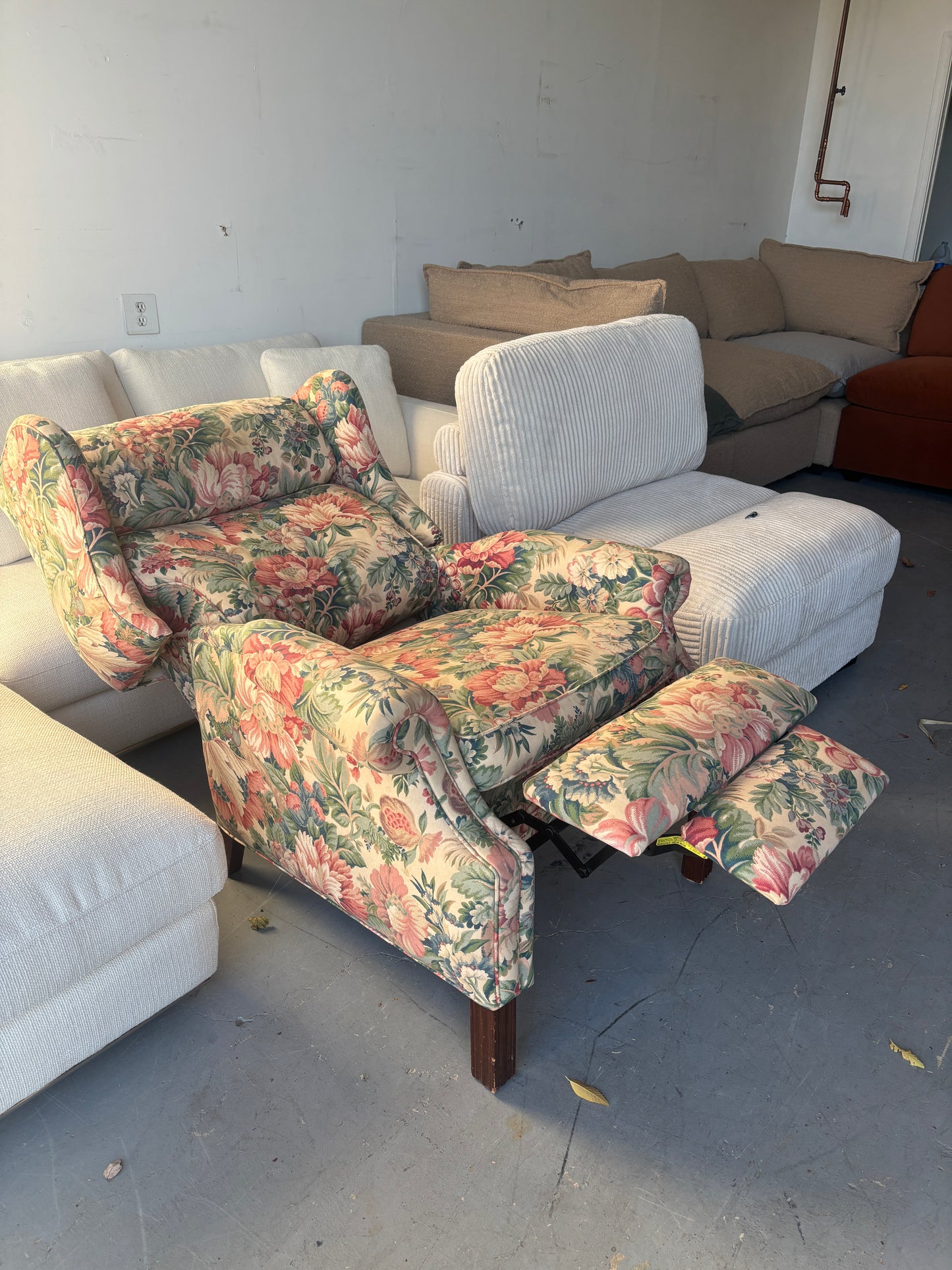 Floral Antique Recliner