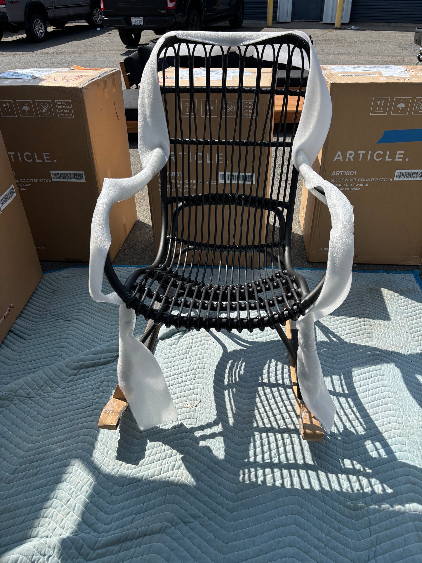 (Brand New) Medan 24.5" Outdoor Rocking Chair - Graphite
