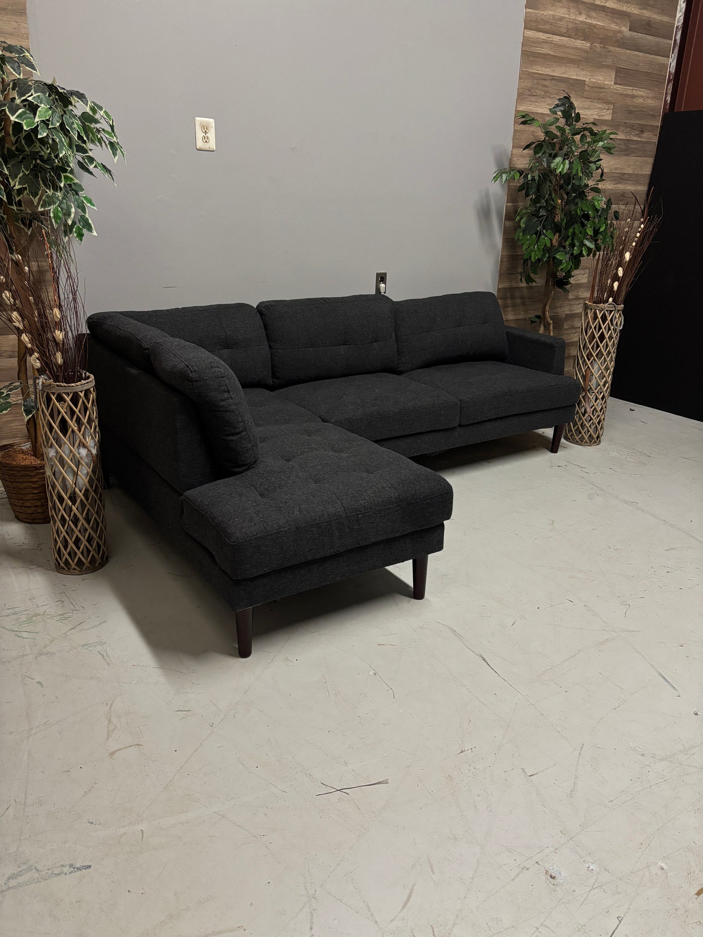 Dark Grey Sectional - 2-Piece