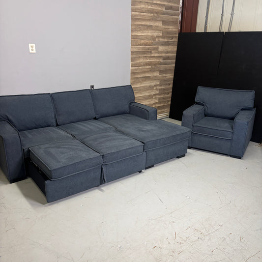 Bob's Sleeper Sectional with Single Chair
