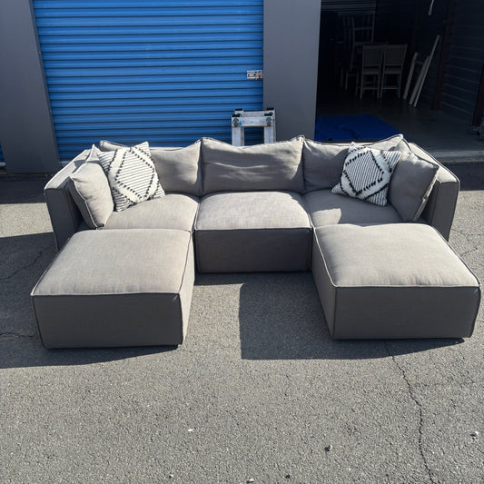 5-Piece Modular Grey Sectional