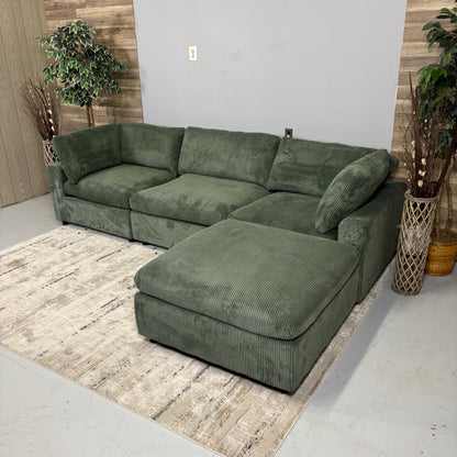 Green Corduroy Modular Sectional