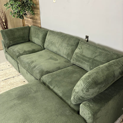 Green Corduroy Modular Sectional