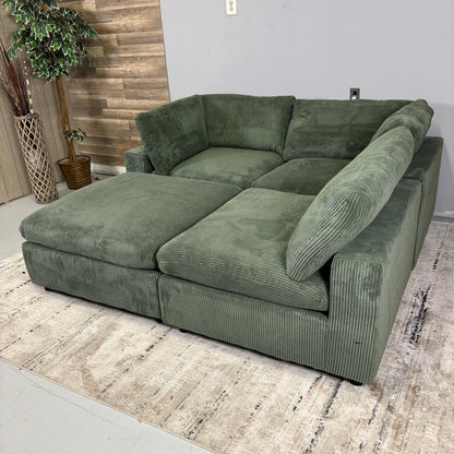 Green Corduroy Modular Sectional