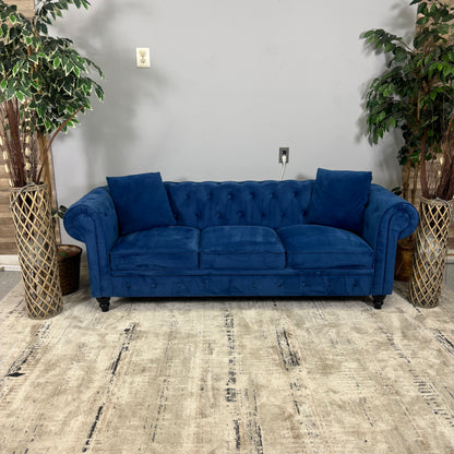 Tufted Blue Sofa