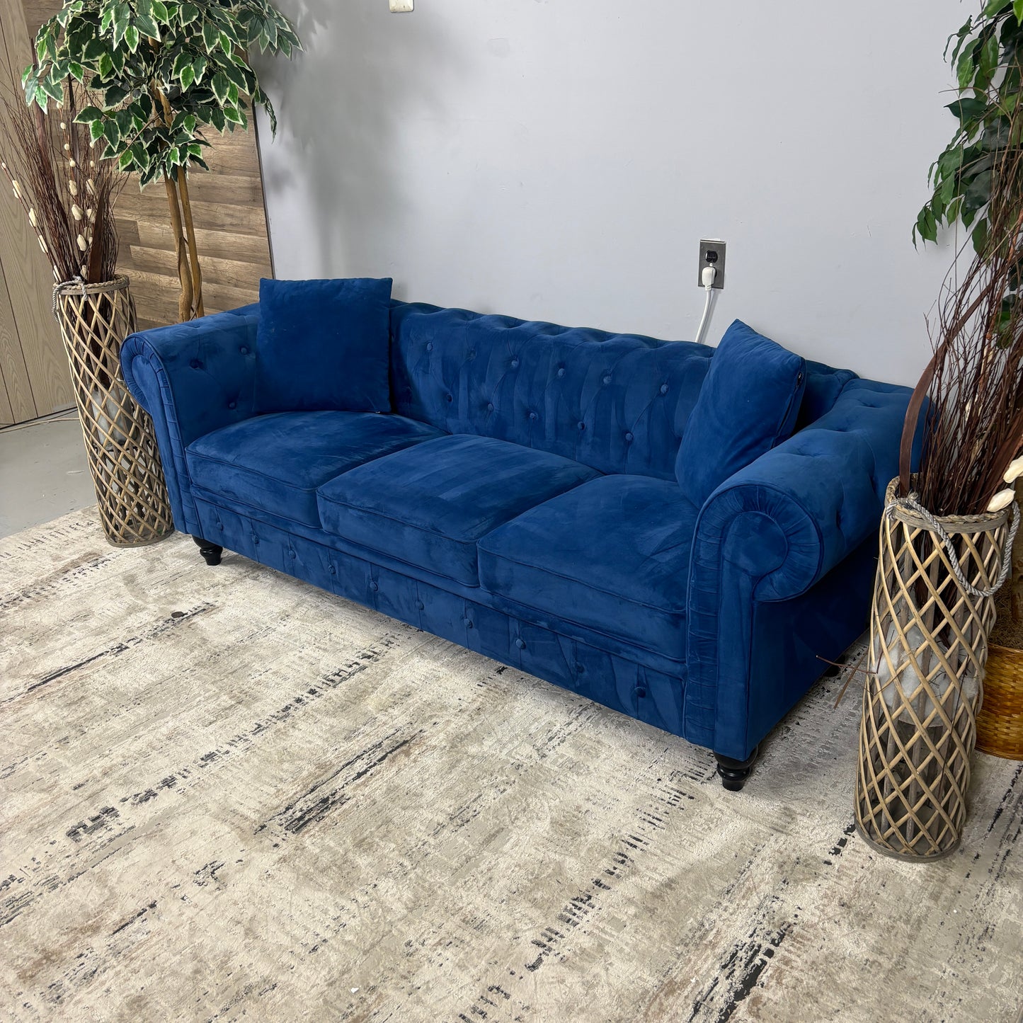 Tufted Blue Sofa