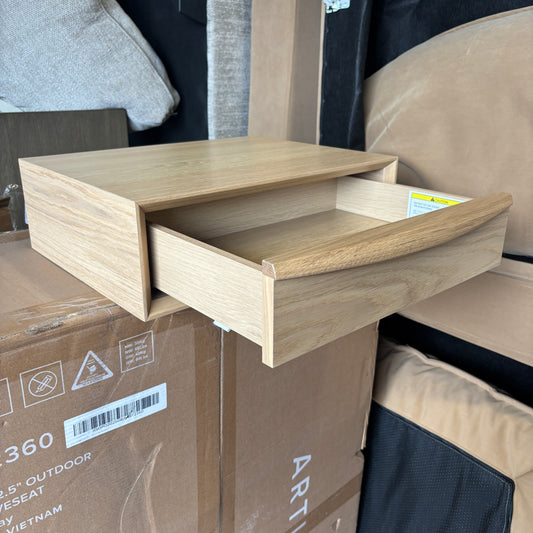 Article - (Brand New) - Lenia Floating Night Stand - White Oak